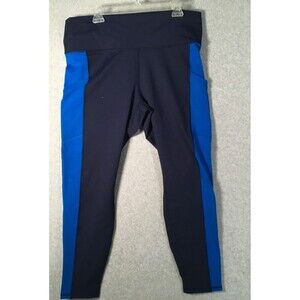 NWT Fabletics On The Go High Waisted Womens 2X /18-20 Deep Navy Blue Leggings